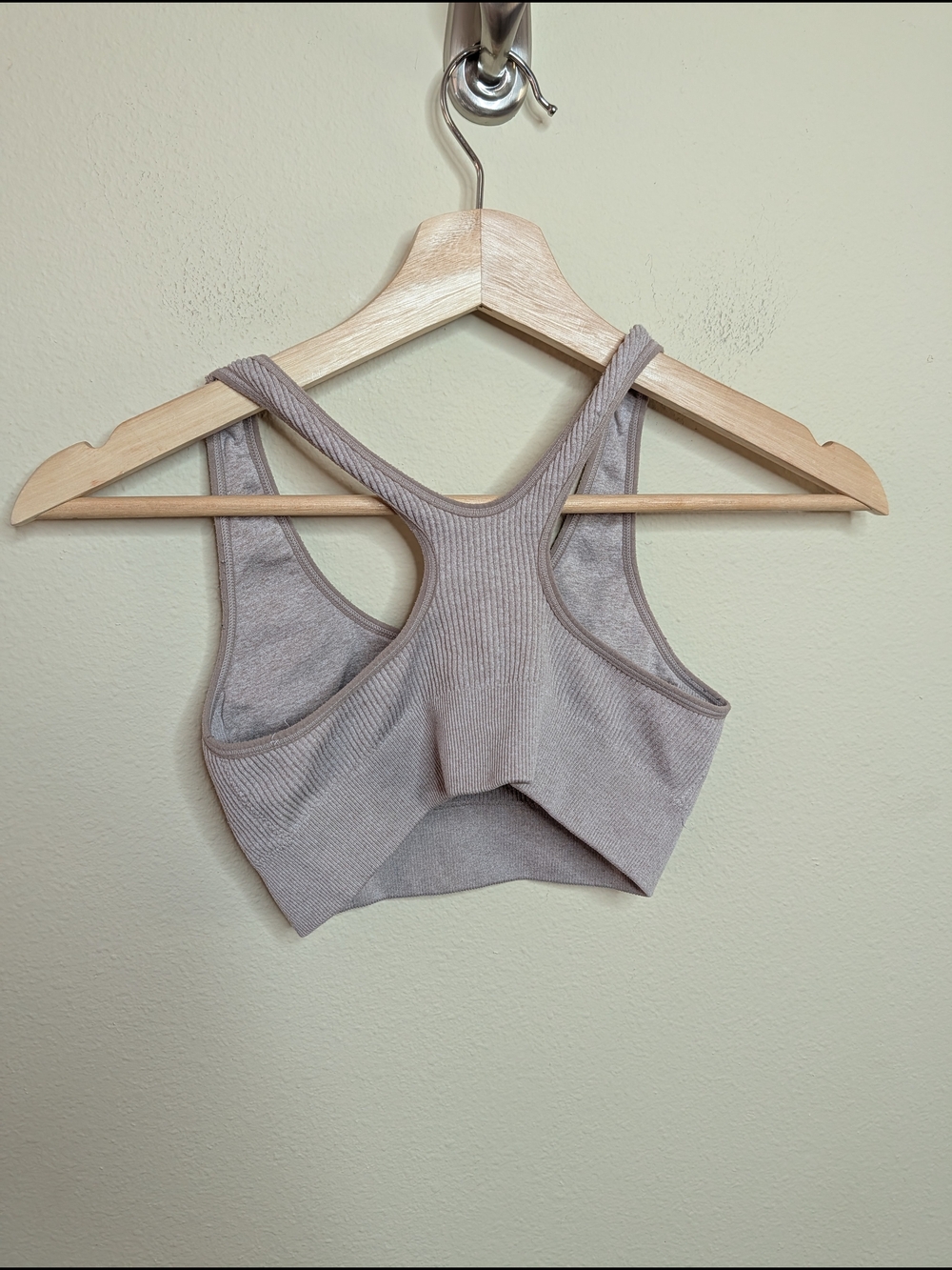 Aerie Ribbed Racerback Bralette Taupe Small - Picture 3 of 4